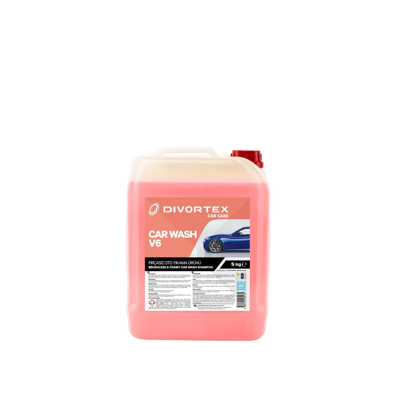 Divortex Car Wash V6 Fırçasız Oto Yıkama Köpüğü 5 kg.