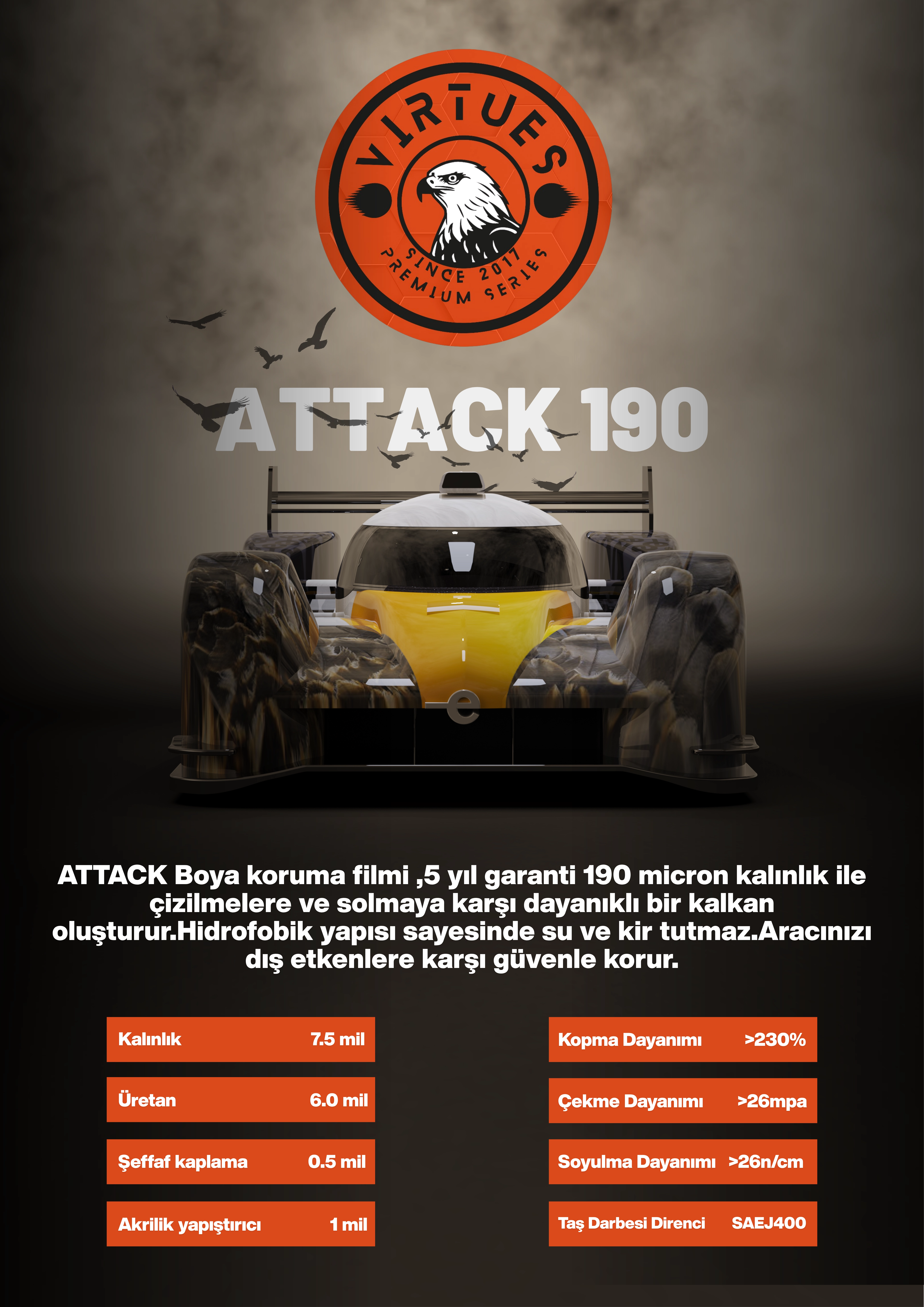 Virtues Attack Seri 190 Micron Tpu 152cmx15MT